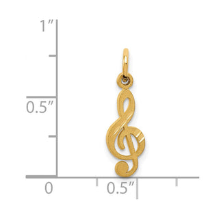 14k Yellow Gold Treble Clef Charm C414
