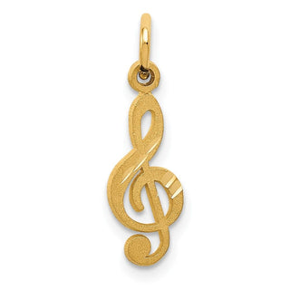 14k Yellow Gold Treble Clef Charm C414