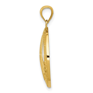14k Yellow Gold PEACE LOVE FAITH HOPE Peace Sign Pendant