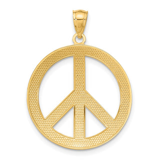 14k Yellow Gold Peace Sign Pendant C4171