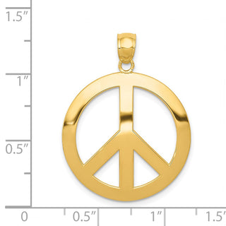 14k Yellow Gold Peace Sign Pendant C4171