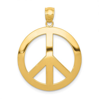 14k Yellow Gold Peace Sign Pendant C4171
