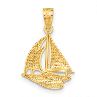 14k Yellow Gold Sailboat Pendant C4172