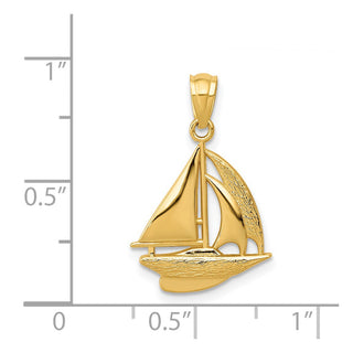 14k Yellow Gold Sailboat Pendant C4172