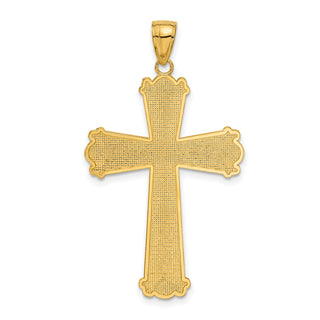 14k Yellow Gold Diamond-Cut Cross Pendant C4201