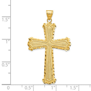 14k Yellow Gold Diamond-Cut Cross Pendant C4201
