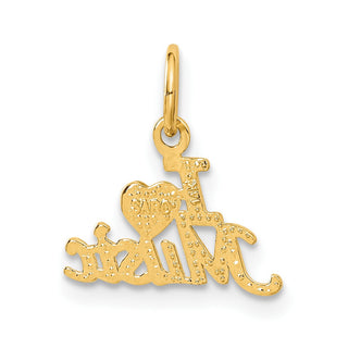 14k Yellow Gold I HEART MUSIC Charm C423