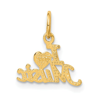 14k Yellow Gold I HEART MUSIC Charm C423