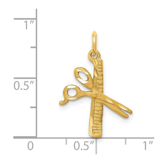 14k Yellow Gold Comb and Scissors Charm C425