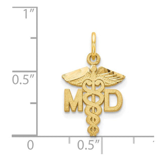 14k Yellow Gold M.D. Caduceus Charm
