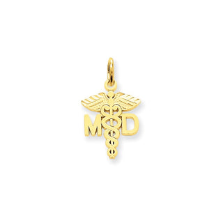 14k Yellow Gold M.D. Caduceus Charm