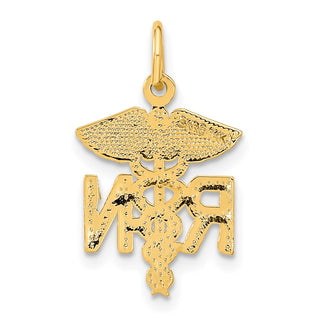 14k Yellow Gold RN Nurse Charm C432
