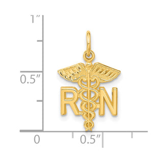 14k Yellow Gold RN Nurse Charm C432