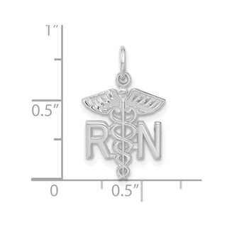 14k White Gold RN Nurse Charm