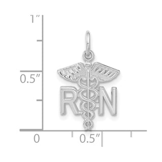 14k White Gold RN Nurse Charm