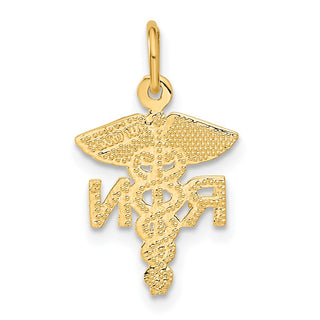 14k Yellow Gold RN Nurse Charm C433
