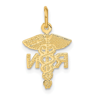 14k Yellow Gold RN Nurse Charm C433
