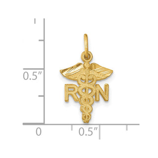 14k Yellow Gold RN Nurse Charm C433