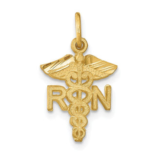 14k Yellow Gold RN Nurse Charm C433