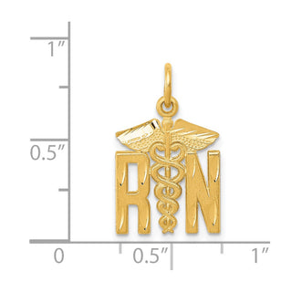 14k Yellow Gold RN Nurse Charm C435