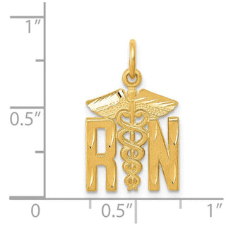 14k Yellow Gold RN Nurse Charm C435