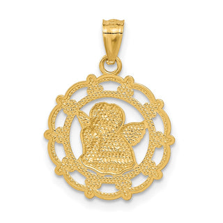 14k Yellow Gold and Rhodium Angel Pendant C4412