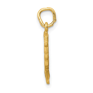 14k Yellow Gold Satin Front / Polished Back Nefertiti Charm C444