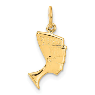14k Yellow Gold Satin Front / Polished Back Nefertiti Charm C444