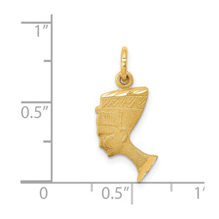 14k Yellow Gold Satin Front / Polished Back Nefertiti Charm C444