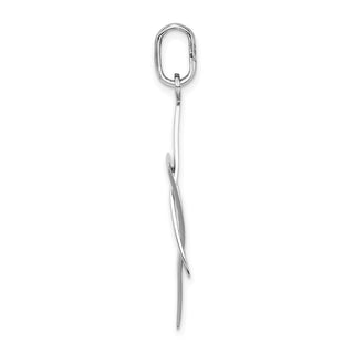 14k White Gold 3-D Elongated Star Of David Charm