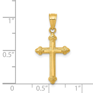14k Yellow Gold Passion Cross Pendant C4474