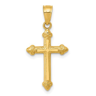 14k Yellow Gold Passion Cross Pendant C4474