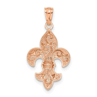14K Rose Gold Fleur De Lis Pendant