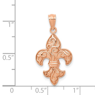 14K Rose Gold Fleur De Lis Pendant