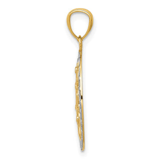 14k Yellow Gold w/ Rhodium Tree of Life Pendant