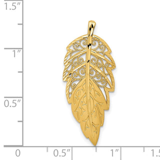 14k Yellow Gold Diamond-cut Leaf Slide