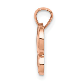 14k Rose Gold With Rhodium Plated Butterfly Pendant