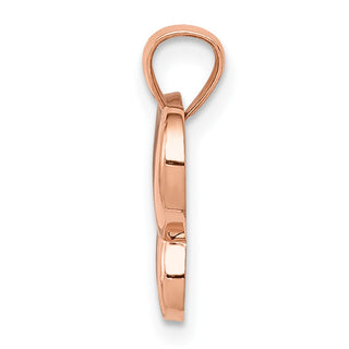 14k Rose Gold With Rhodium Plated Butterfly Pendant