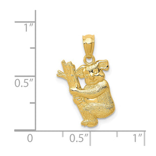 14K Yellow Gold Textured Koala Pendant