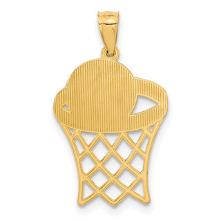 14k Yellow Gold Basketball Pendant C4504