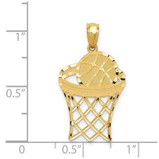 14k Yellow Gold Basketball Pendant C4504