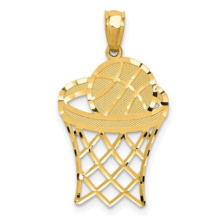 14k Yellow Gold Basketball Pendant C4504