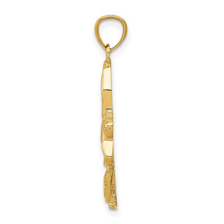 14k Yellow Gold w/ Rhodium Ice Skater Pendant