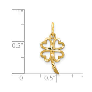 14k Yellow Gold 4 Leaf Clover Charm