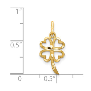 14k Yellow Gold 4 Leaf Clover Charm