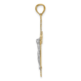 14k Yellow and White Gold Crucifix Pendant C4519