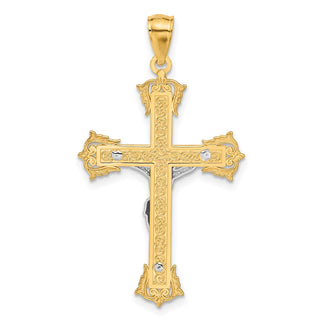 14k Yellow and White Gold Crucifix Pendant C4519