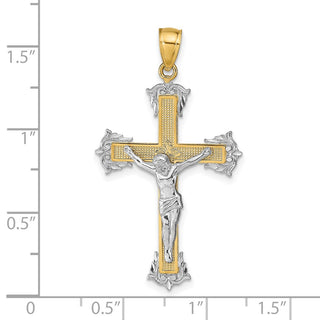 14k Yellow and White Gold Crucifix Pendant C4519