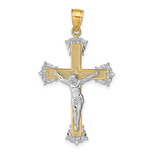 14k Yellow and White Gold Crucifix Pendant C4519