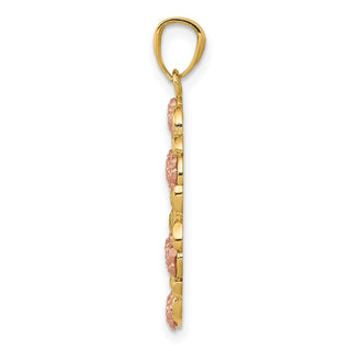 14k Two-tone Gold and Rhodium Plated Guadalupe Pendant